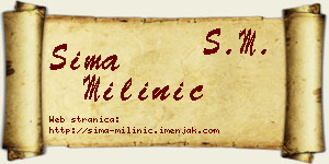 Sima Milinić vizit kartica